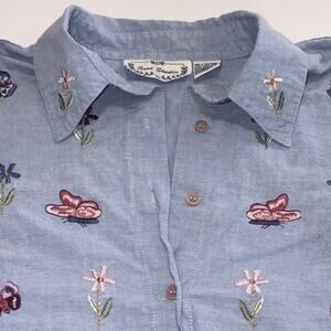 Sara Studio Embroidery Short Sleeve Women’s Grandmacore Cottagecore Size M